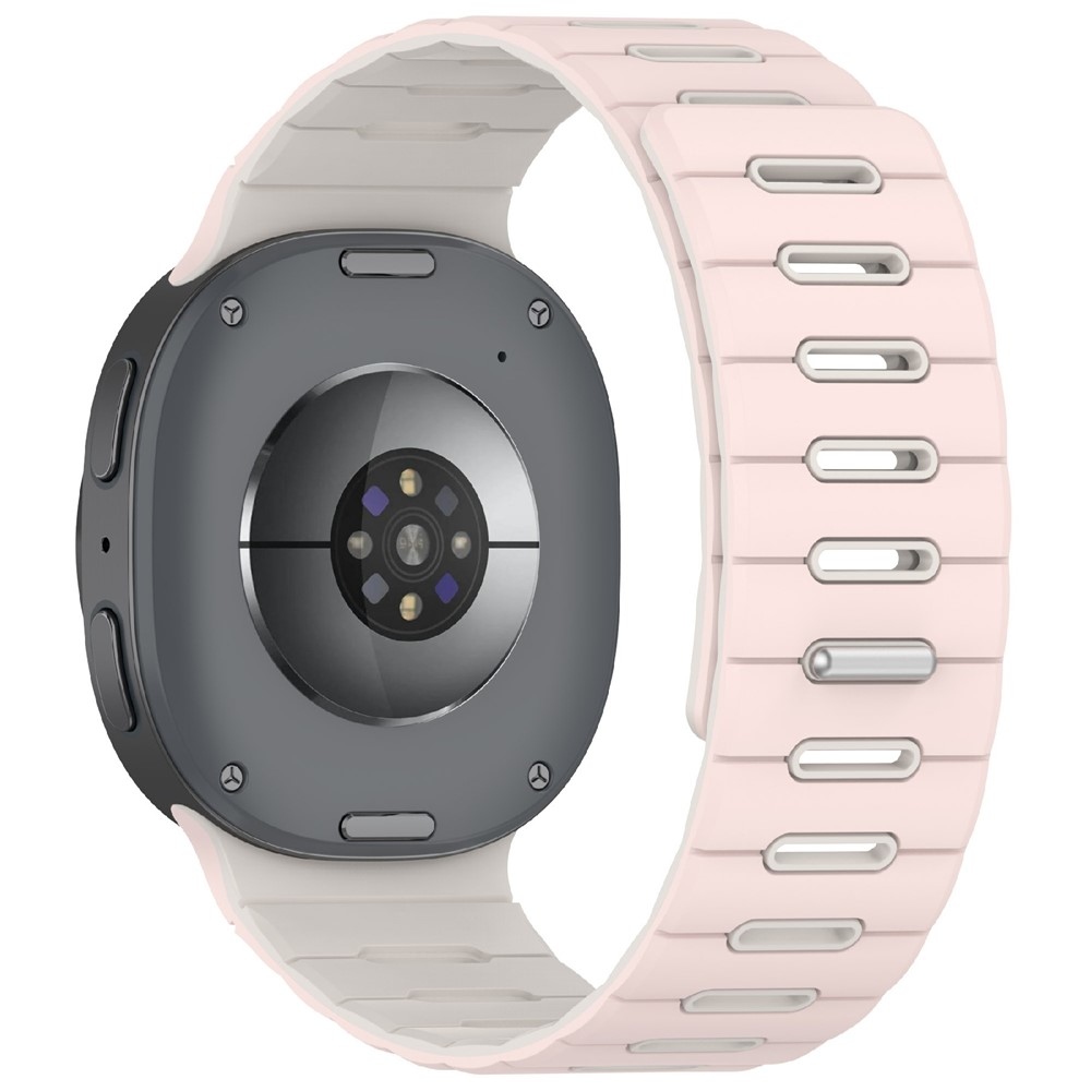 Mágneses szilikon szíj a Samsung Galaxy Watch9 40 mm/44 mm, Watch8 44 mm/40 mm és Watch8 Classic 46 mm modellekhez – rózsaszín/bézs
