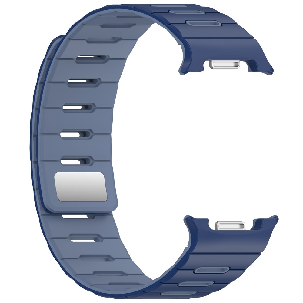 Mágneses szilikon szíj a Samsung Galaxy Watch9 40 mm/44 mm, Watch8 44 mm/40 mm és Watch8 Classic 46 mm modellekhez – sötétkék/világoskék