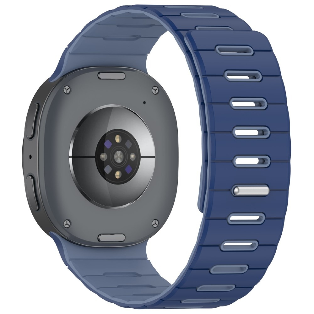 Mágneses szilikon szíj a Samsung Galaxy Watch9 40 mm/44 mm, Watch8 44 mm/40 mm és Watch8 Classic 46 mm modellekhez – sötétkék/világoskék
