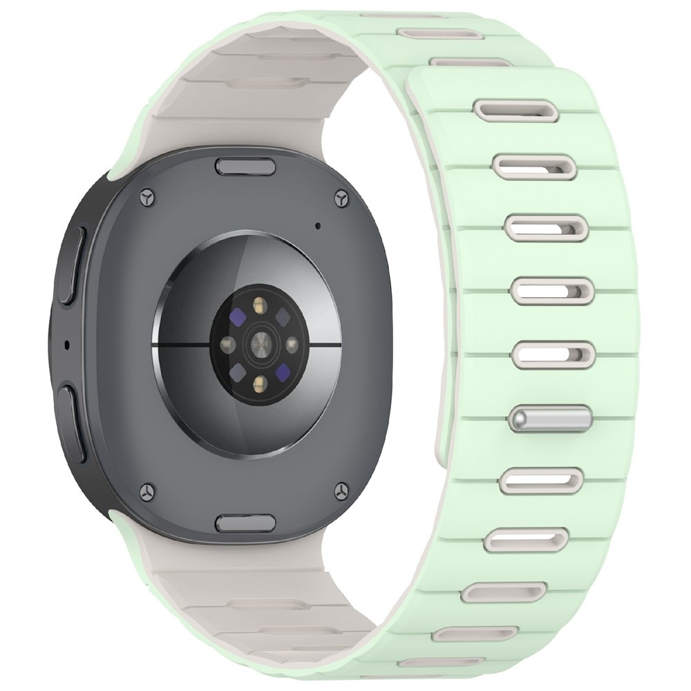 Mágneses szilikon szíj a Samsung Galaxy Watch9 40 mm/44 mm, Watch8 44 mm/40 mm és Watch8 Classic 46 mm modellekhez – zöld/bézs