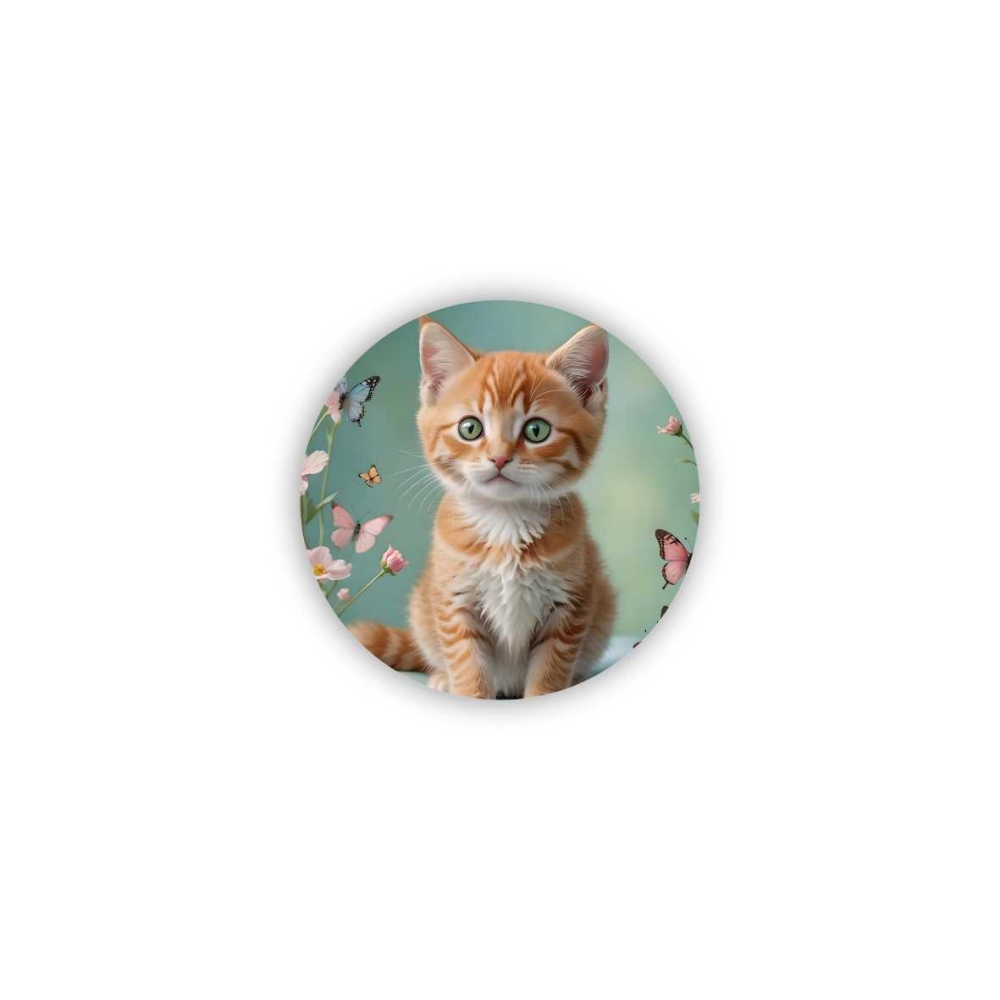 60x60mm Kör Mágnes - Csica a Pillangókertben