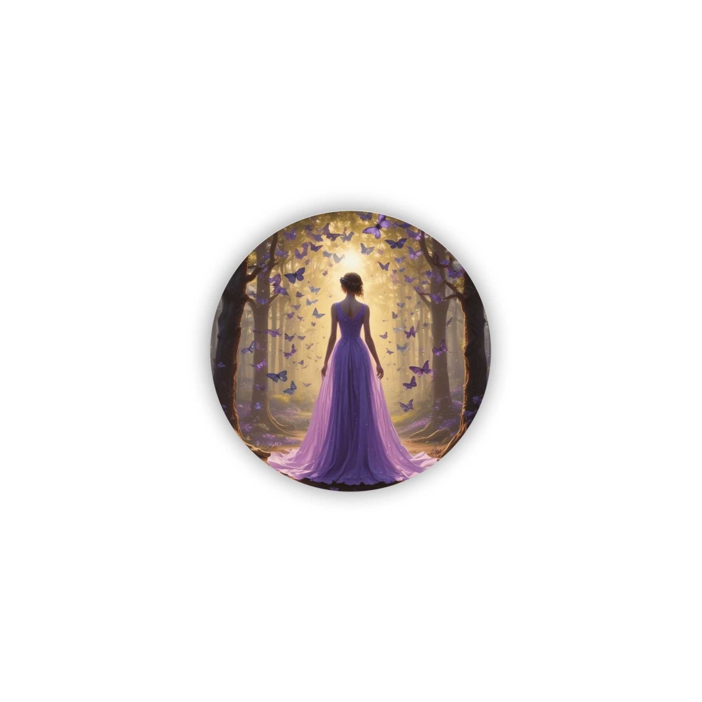 60x60mm-es kör alakú mágnes - erdei hercegnő