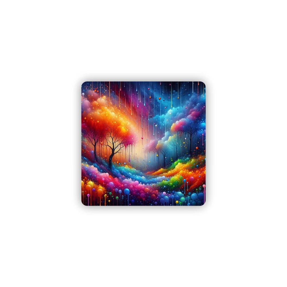 65x65mm-es négyzet alakú mágnes - színes álomvilág