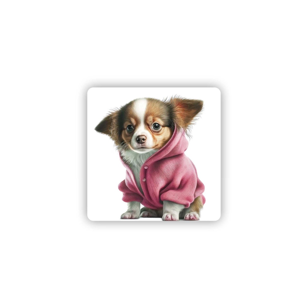 65x65mm-es négyzet alakú mágnes - Csivava pulóverben