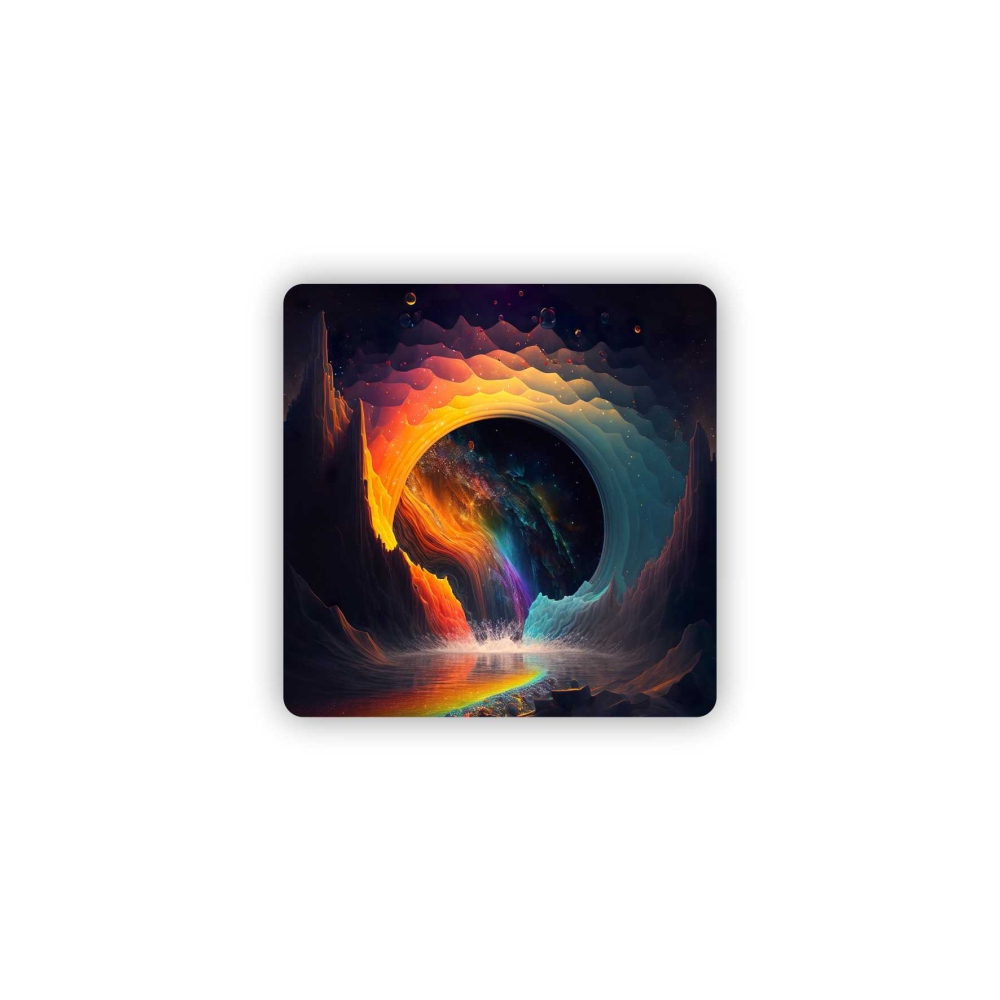 Mágnes 65x65mm-es négyzet - kozmikus színörvény