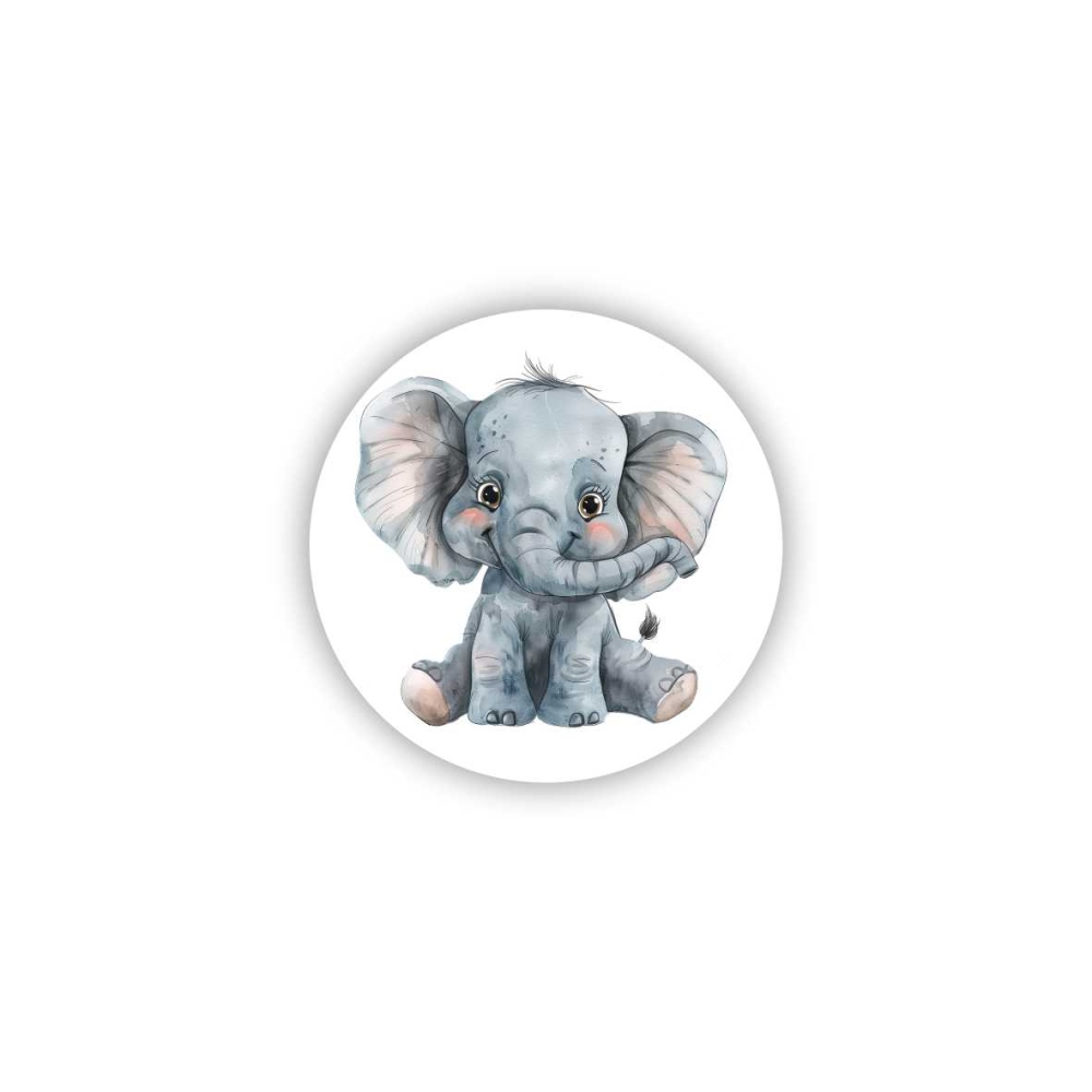 65x65mm kör mágnes - kis mosolygós elefántok