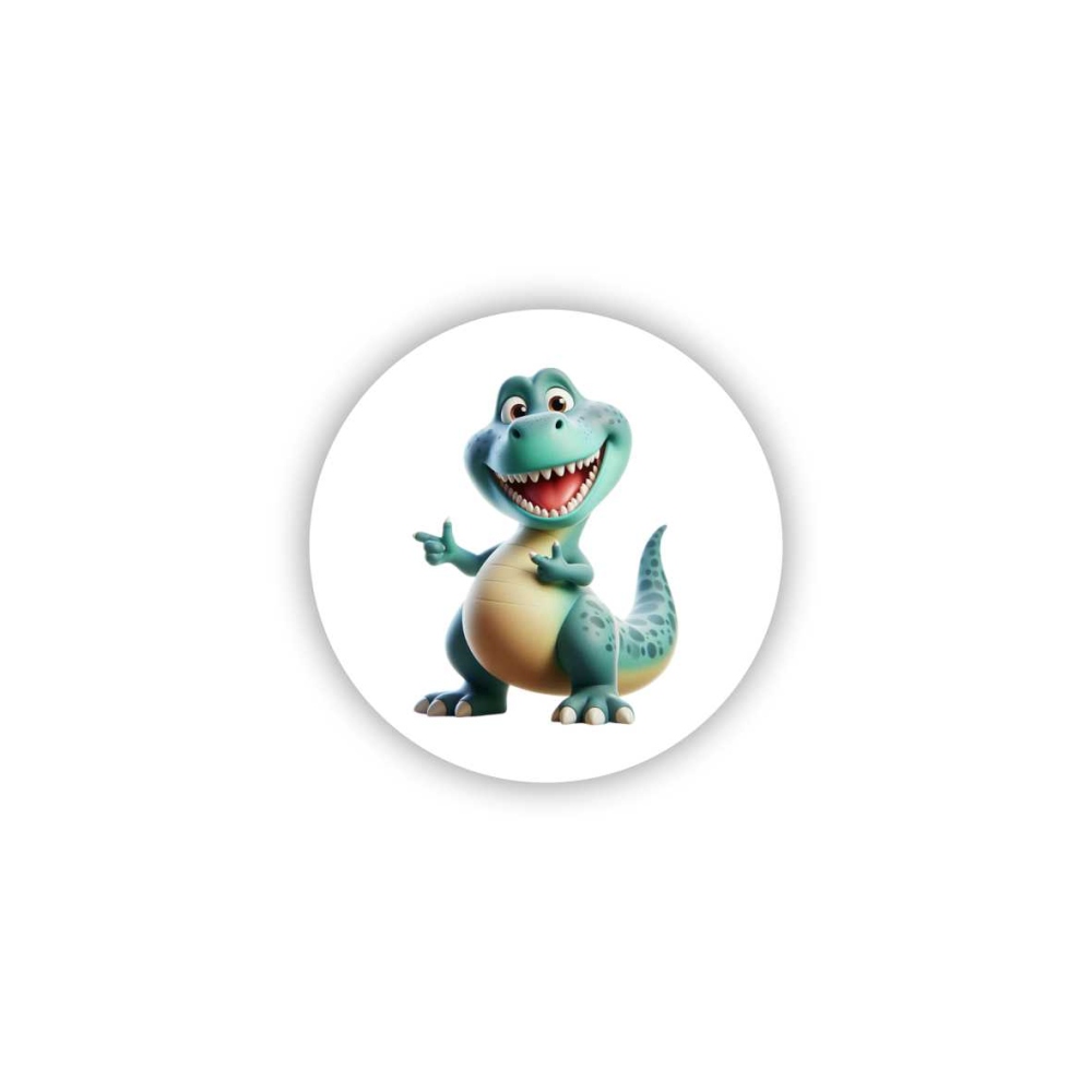 65x65mm körmágnes - mosolygós dino barát