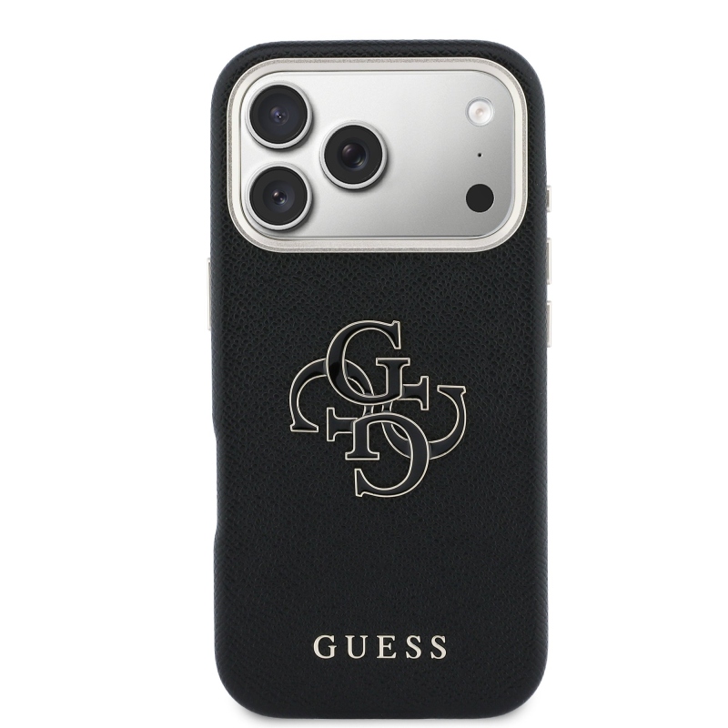 Guess PU gyanta logós hátlap iPhone 17 Pro fekete színűre