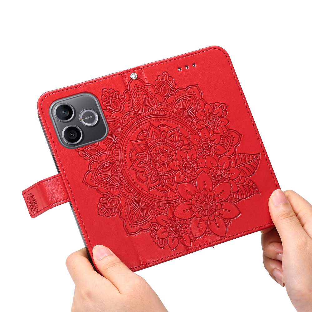 Mandala könyv tok a Honor 600 Lite 5G készülékhez - piros