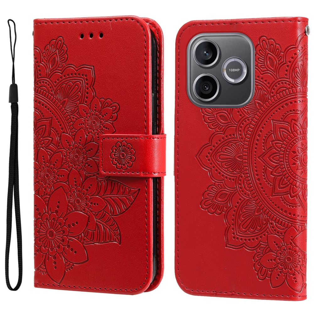 Mandala könyv tok a Honor 600 Lite 5G készülékhez - piros