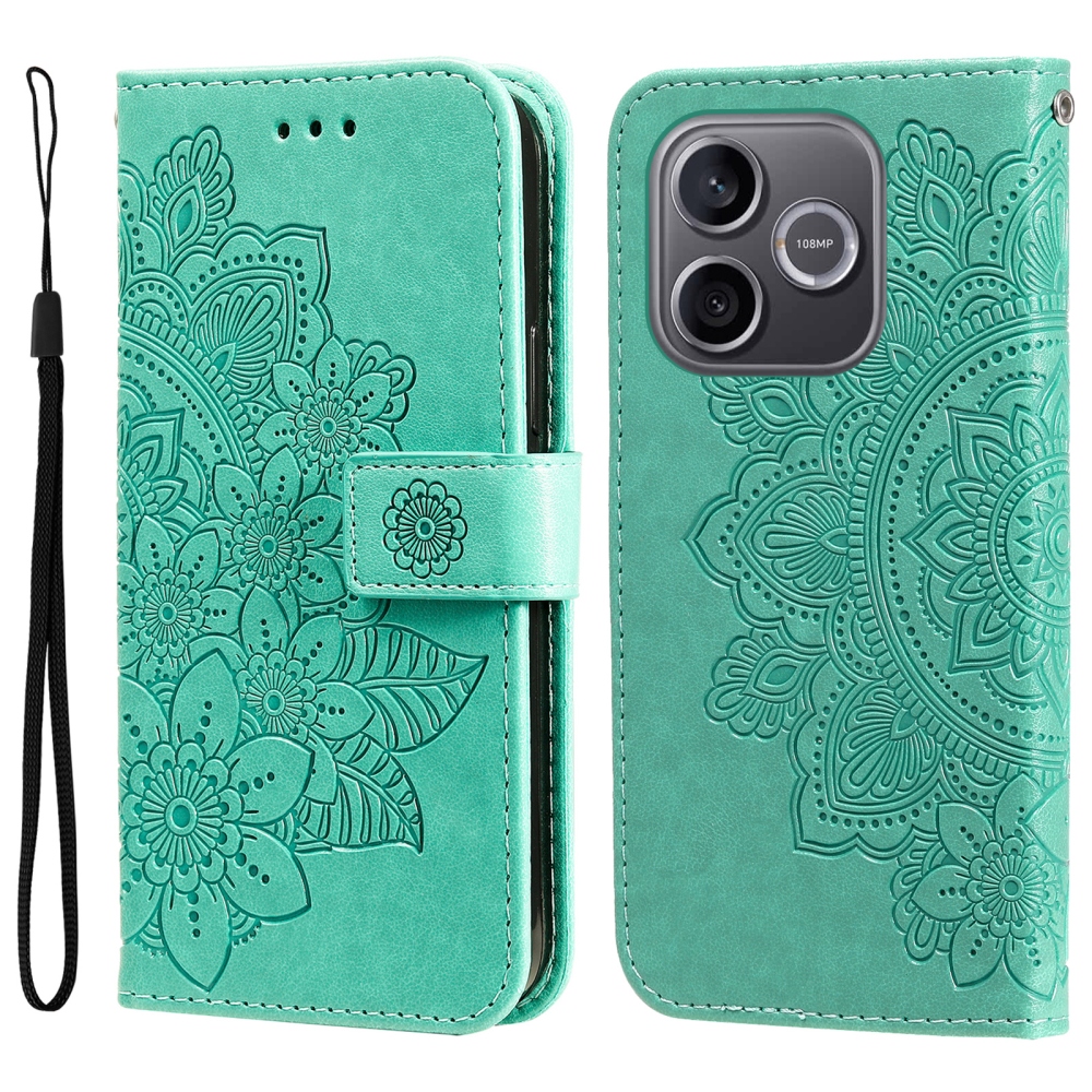 Mandala könyvtáska a Honor 600 Lite 5G készülékhez - teal színű