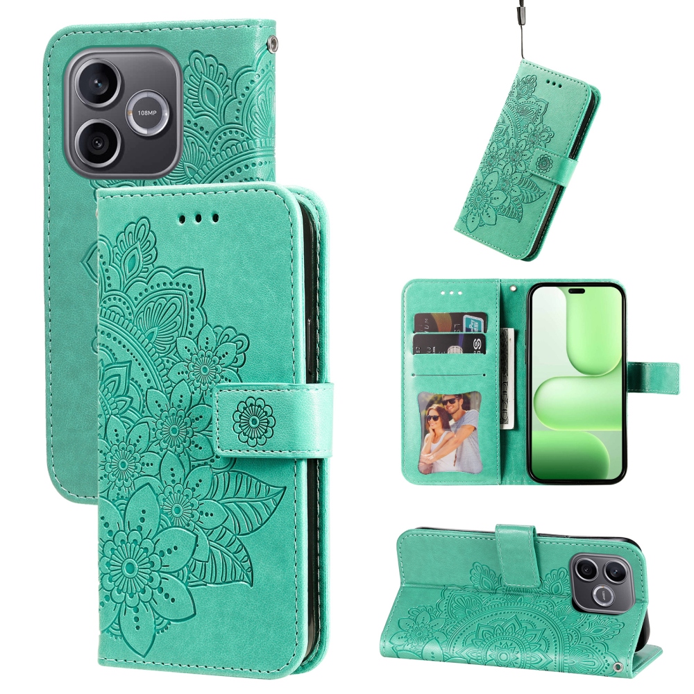 Mandala könyvtáska a Honor 600 Lite 5G készülékhez - teal színű