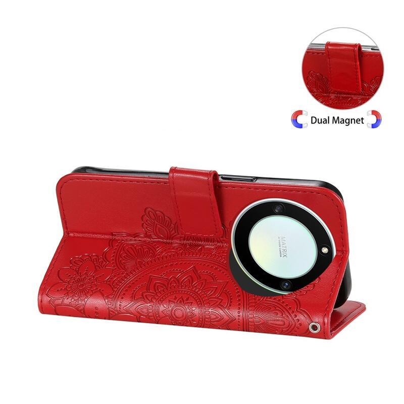 Mandala könyvtáska Honor Magic 5 Lite 5G készülékhez - piros