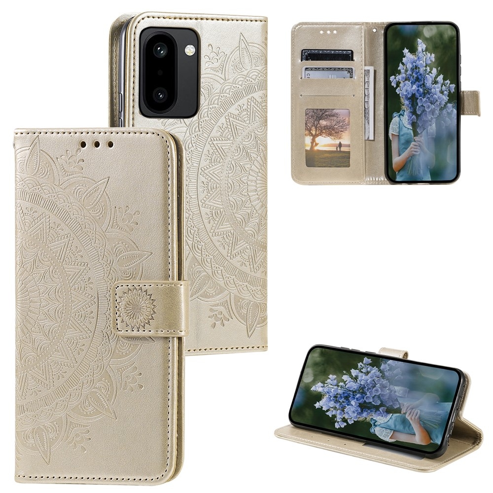 Mandala könyv tok a OnePlus 15R 5G-hez - arany színű