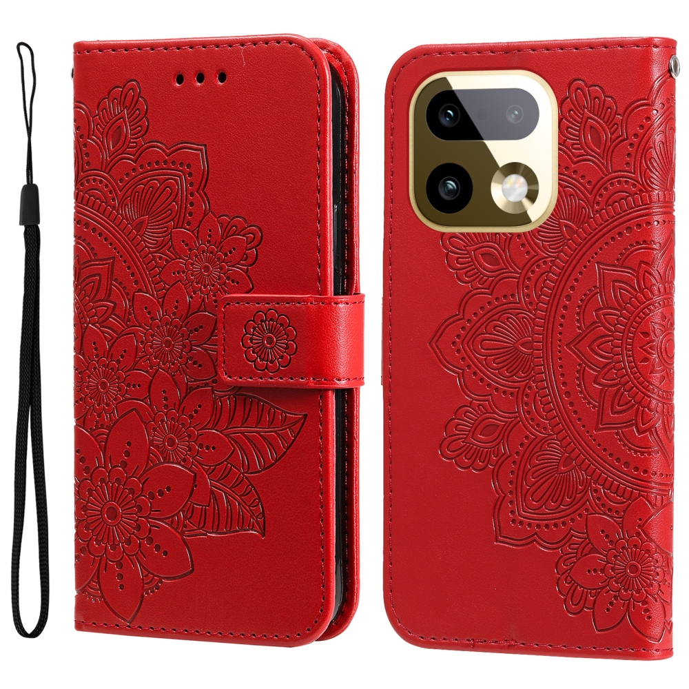 Mandala könyvtáska a Realme 16 Pro+ 5G készülékhez - piros