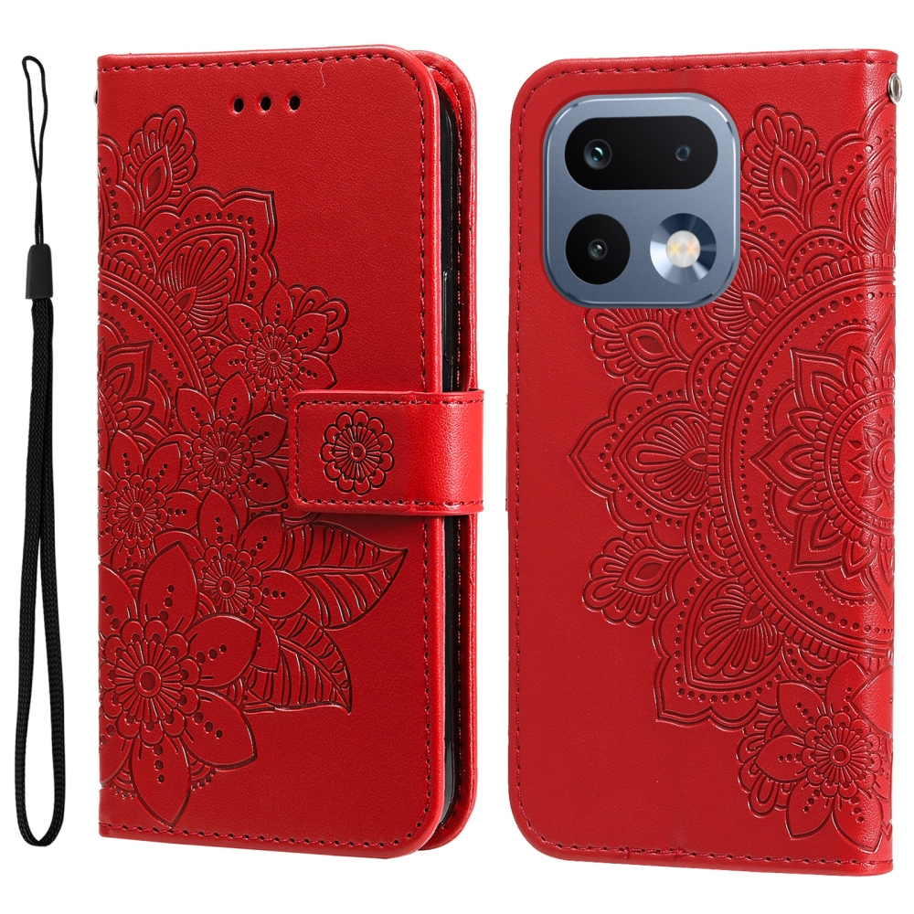 Mandala könyvtáska a Realme 16 Pro 5G készülékhez - piros