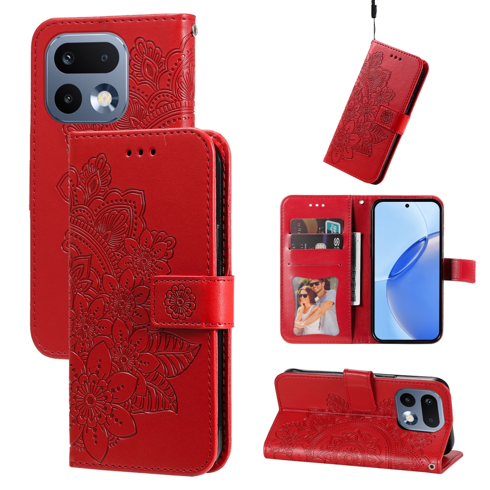 Mandala könyvtáska a Realme 16 Pro 5G készülékhez - piros