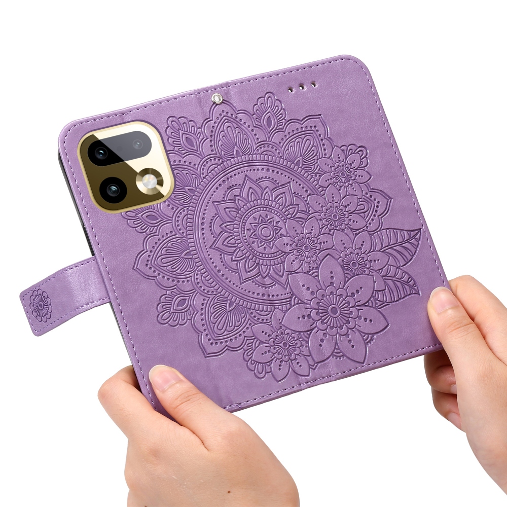 Mandala könyvtáska a Realme 16 Pro+ 5G készülékhez - lila