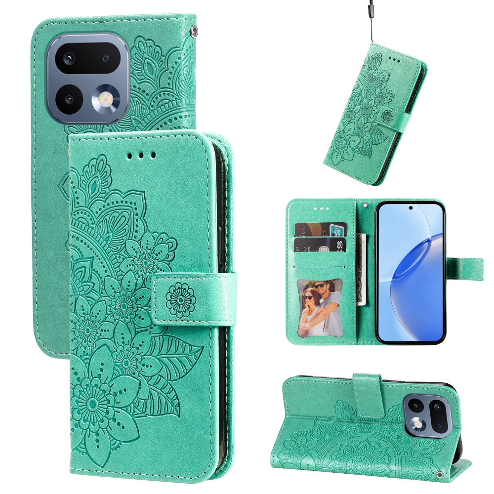 Mandala könyvtáska a Realme 16 Pro 5G készülékhez - teal színű