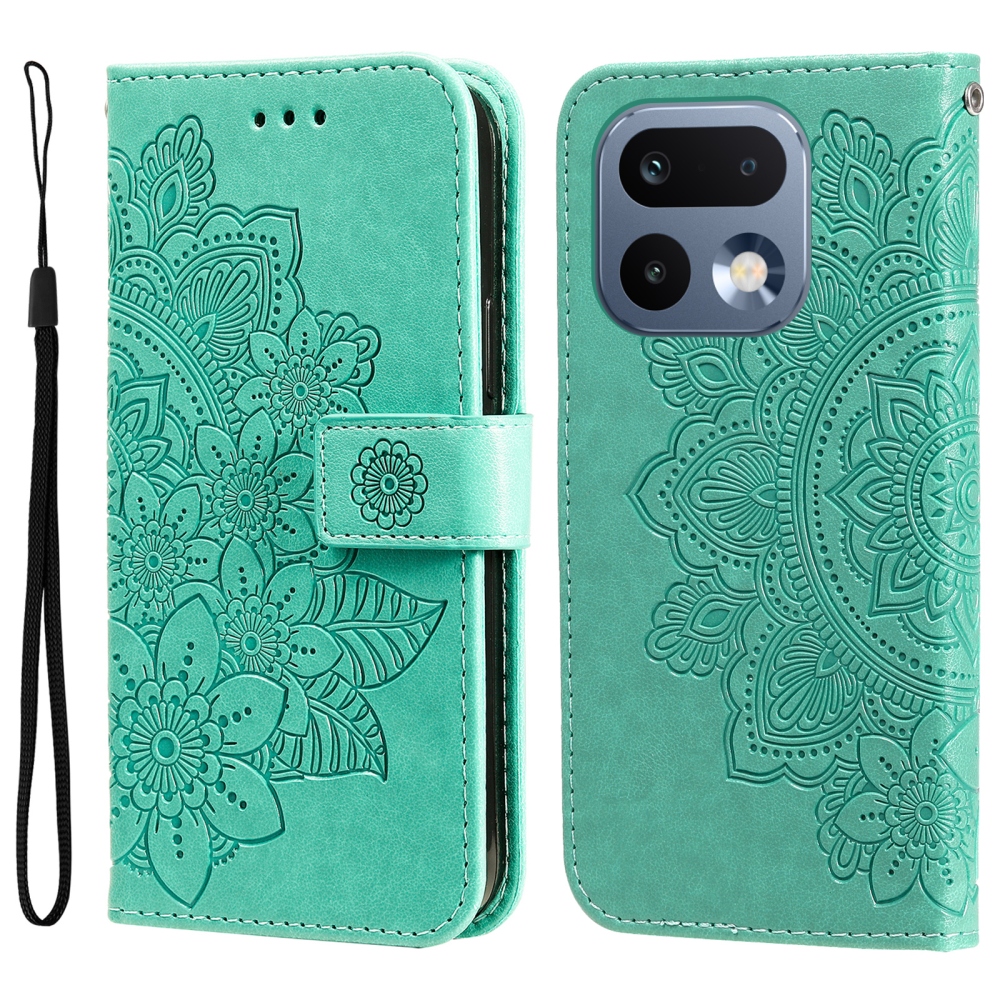 Mandala könyvtáska a Realme 16 Pro 5G készülékhez - teal színű