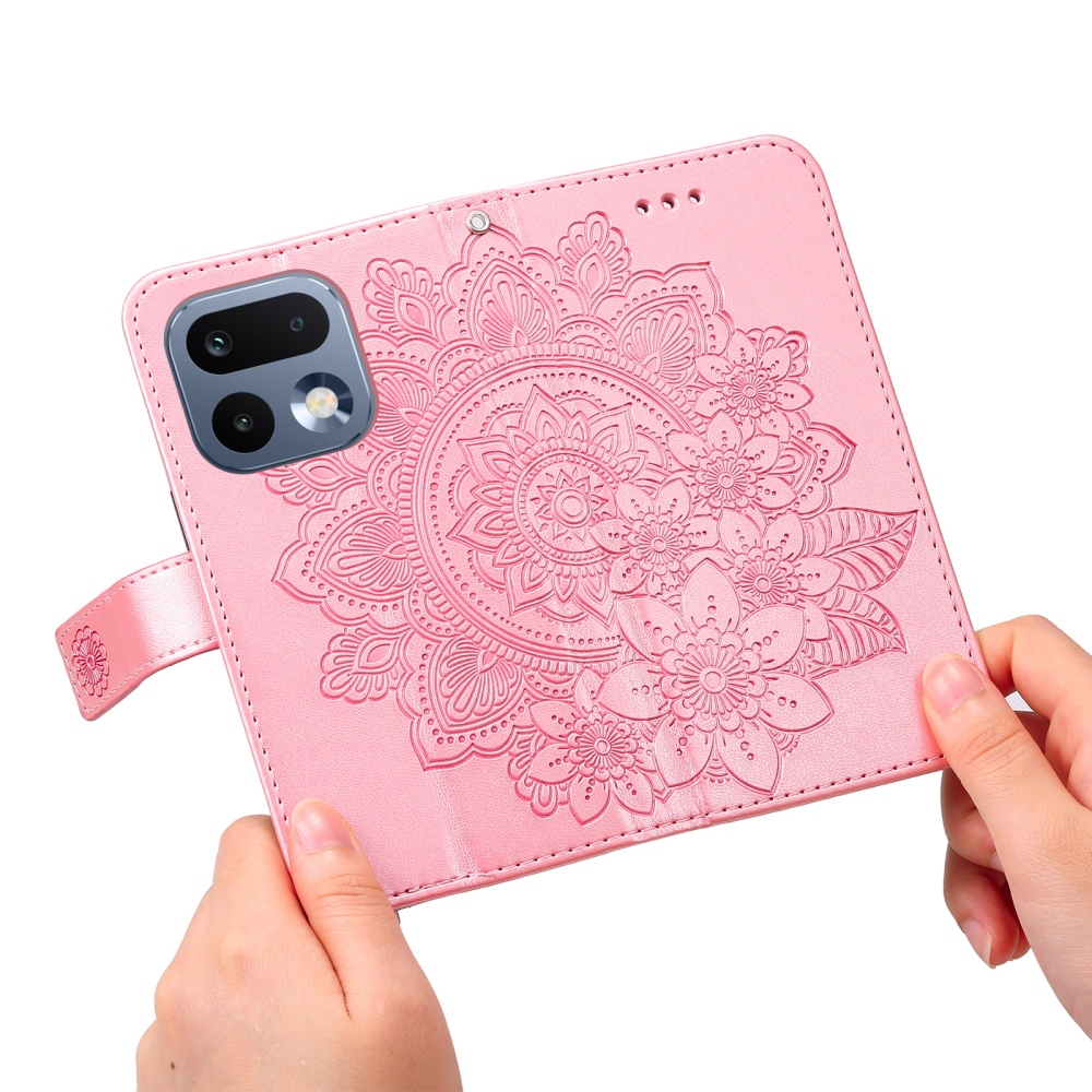Mandala könyvtáska a Realme 16 Pro 5G készülékhez - rózsaszín