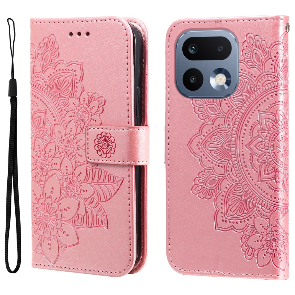 Mandala könyvtáska a Realme 16 Pro 5G készülékhez - rózsaszín
