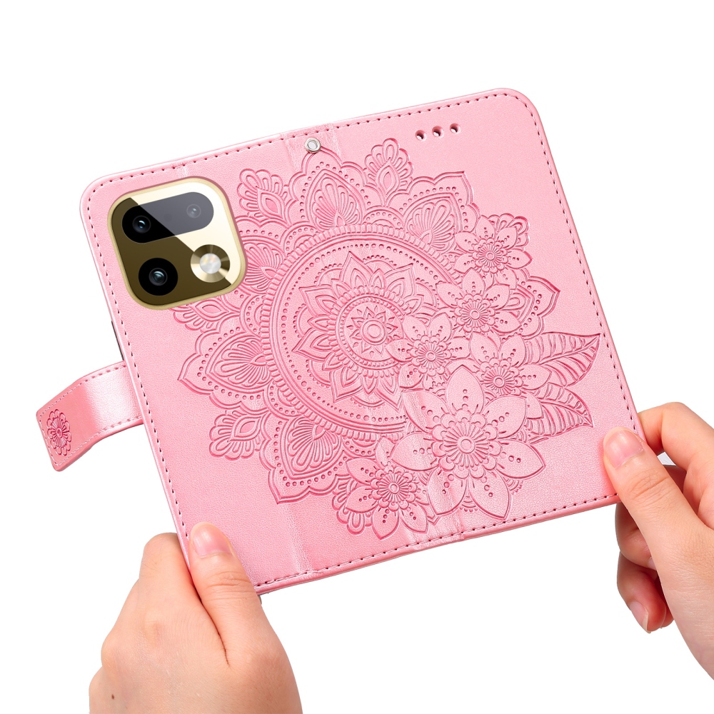 Mandala könyvtáska a Realme 16 Pro+ 5G készülékhez - rózsaszín