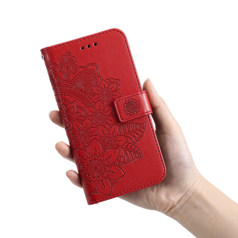 Mandala könyvformájú tok a Samsung Galaxy S26 FE-hez – piros