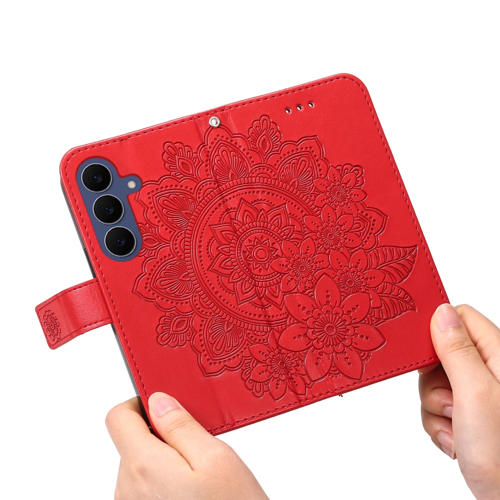 Mandala könyvformájú tok a Samsung Galaxy S26 FE-hez – piros