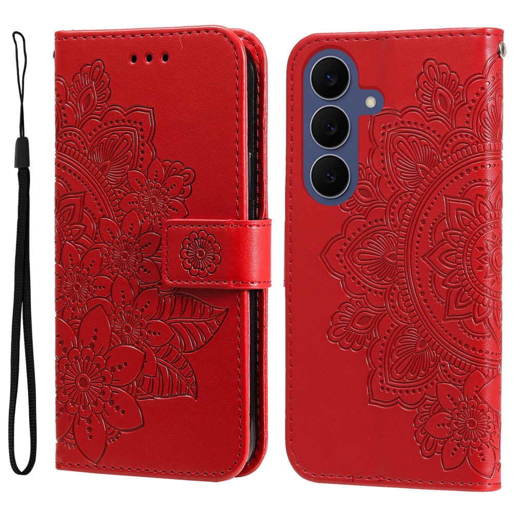 Mandala könyvformájú tok a Samsung Galaxy S26 FE-hez – piros