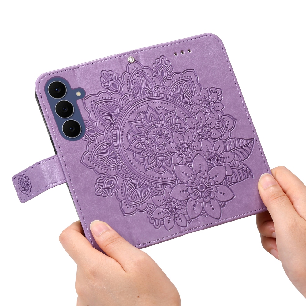 Mandala könyvformájú tok a Samsung Galaxy S26 FE-hez – lila