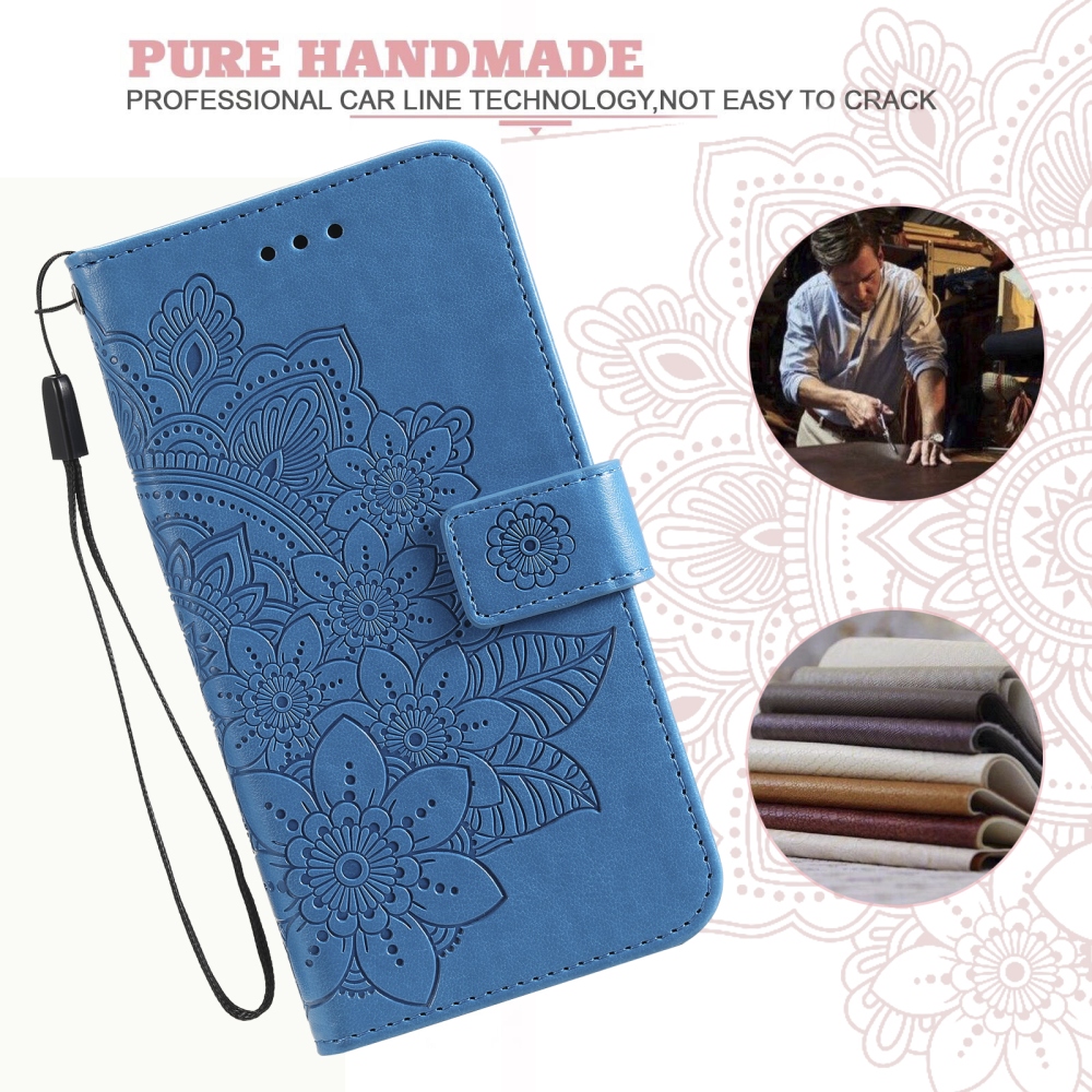 Mandala könyvformájú tok a Samsung Galaxy S26 FE-hez – kék