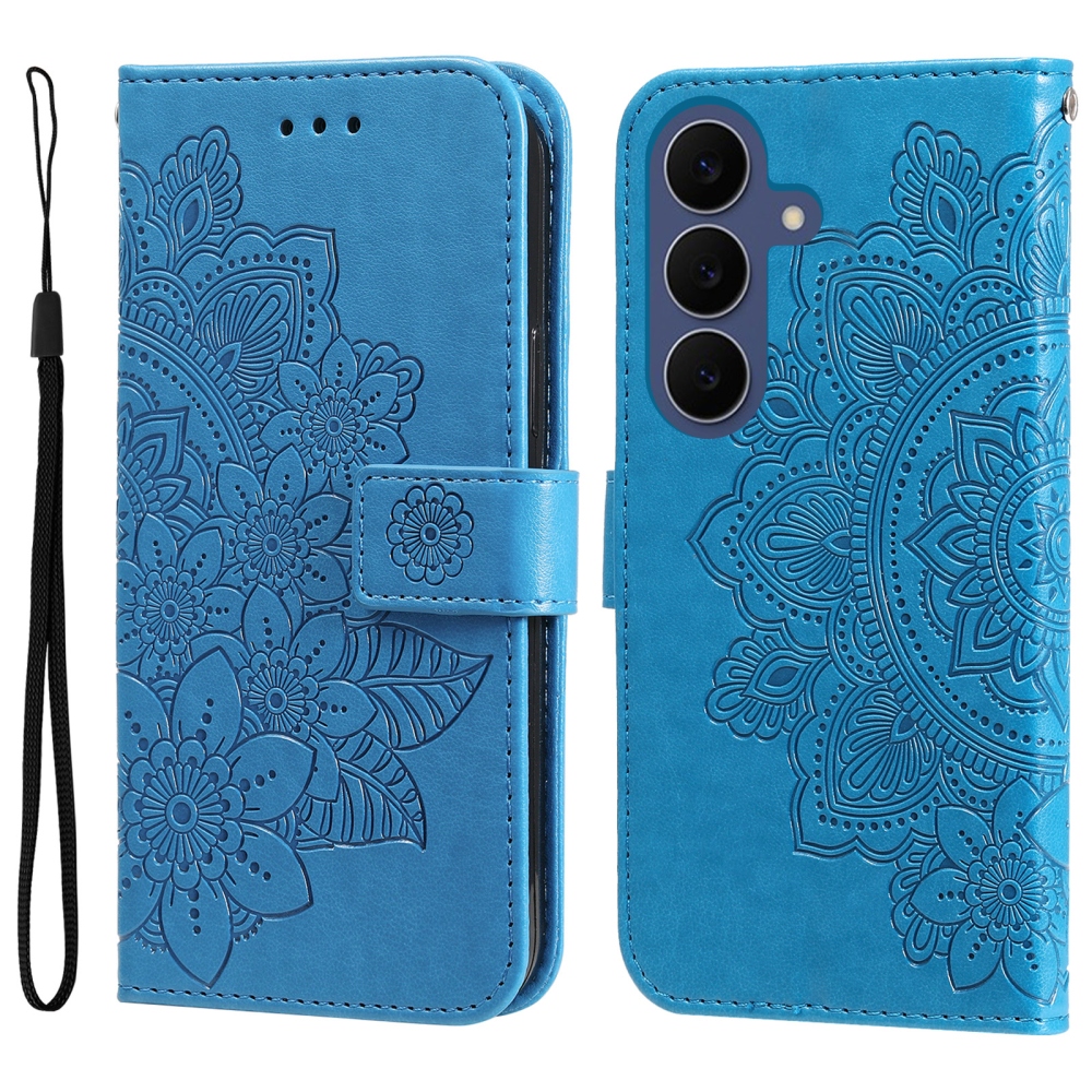 Mandala könyvformájú tok a Samsung Galaxy S26 FE-hez – kék