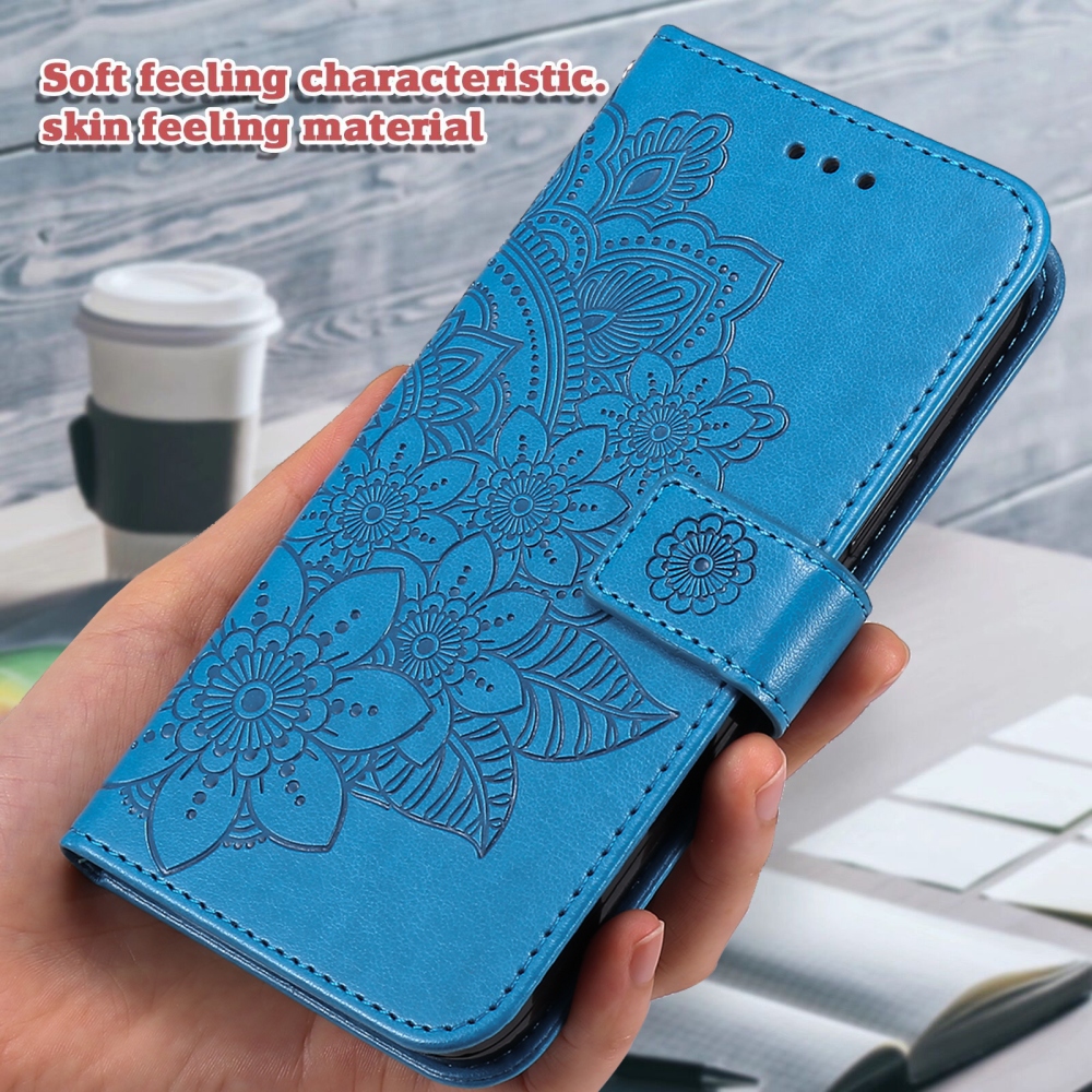 Mandala könyvformájú tok a Samsung Galaxy S26 FE-hez – kék