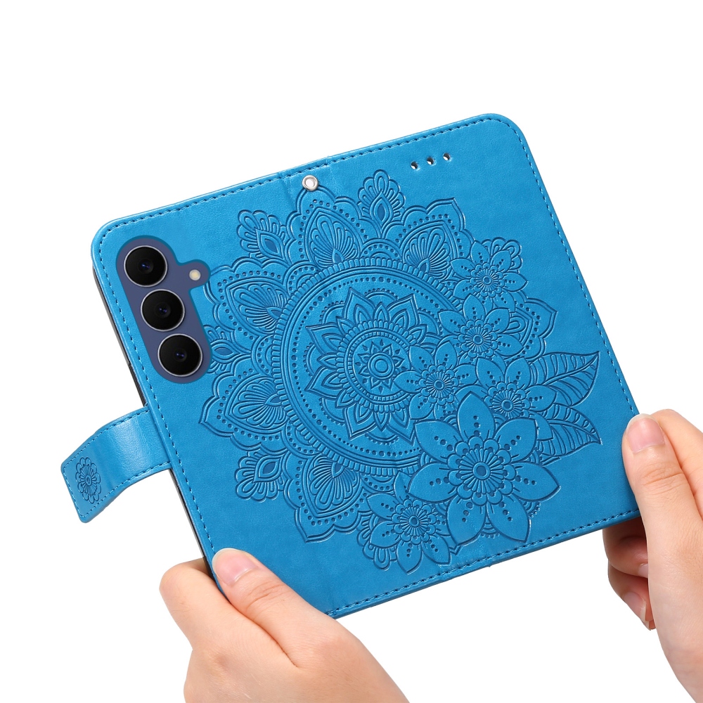 Mandala könyvformájú tok a Samsung Galaxy S26 FE-hez – kék