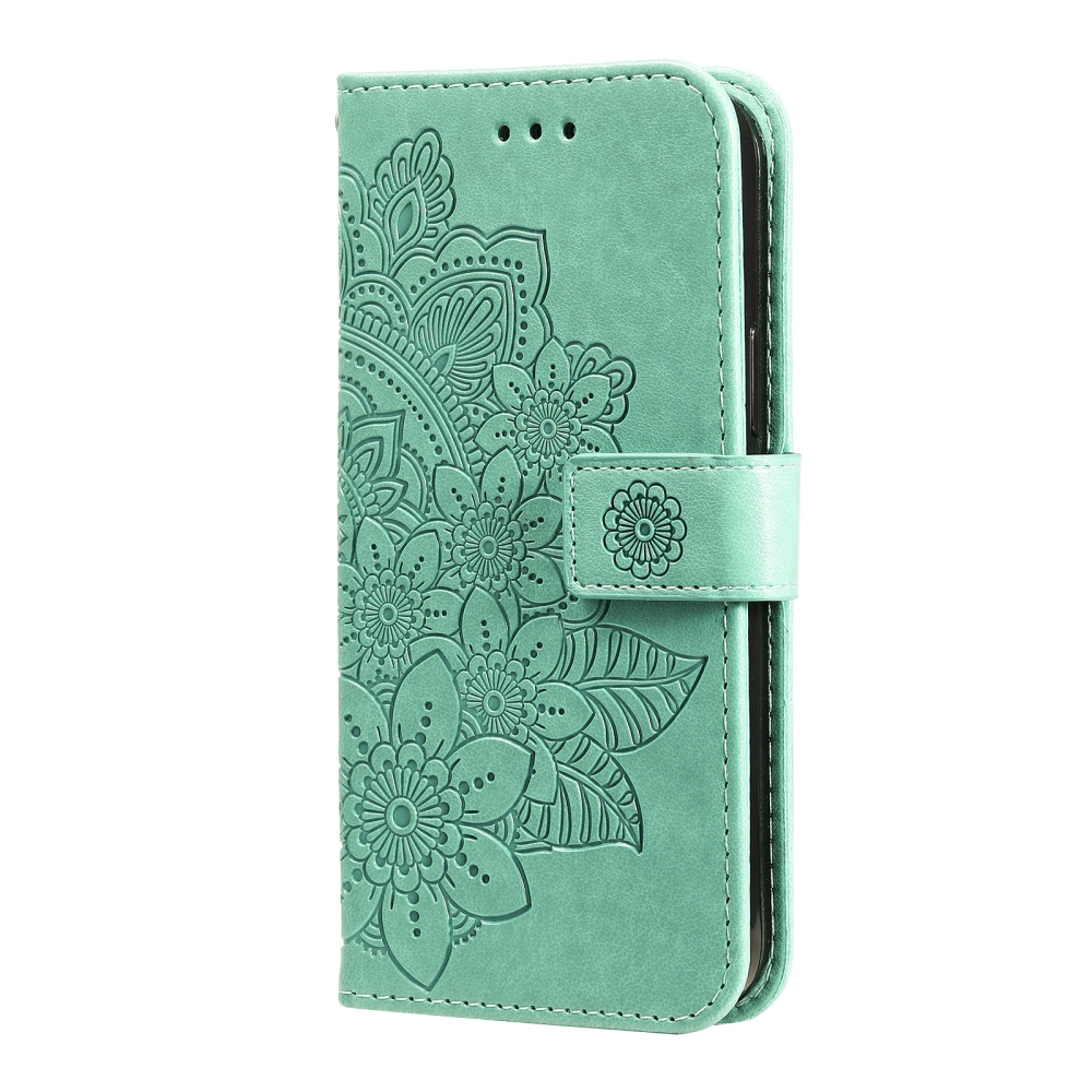 Mandala könyvformájú tok a Samsung Galaxy S26 FE-hez – kék-zöld