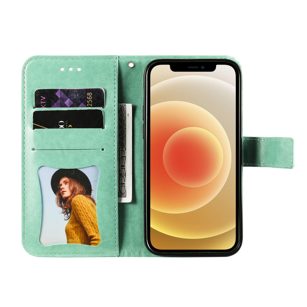 Mandala könyvformájú tok a Samsung Galaxy S26 FE-hez – kék-zöld