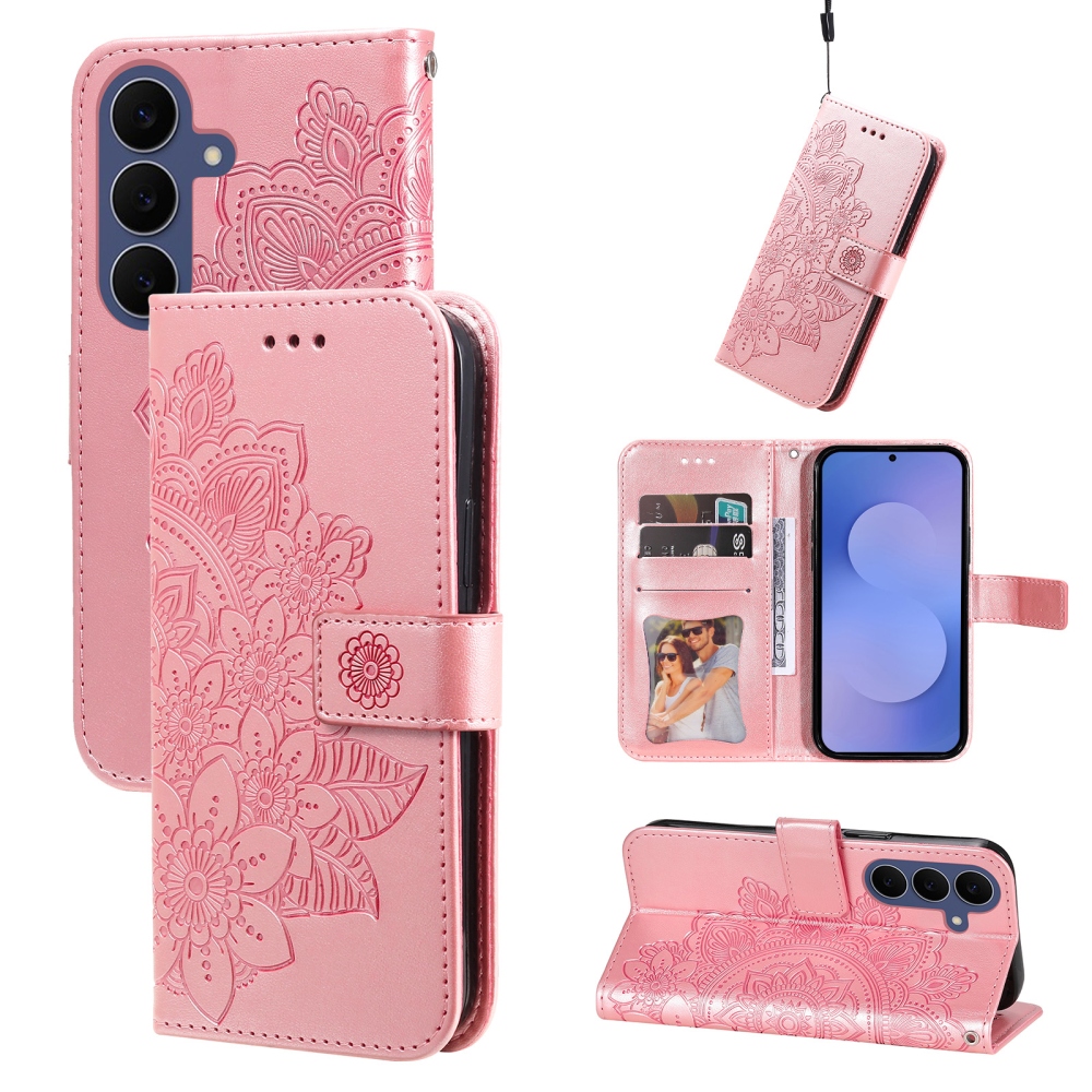 Mandala könyvformájú tok a Samsung Galaxy S26 FE-hez – rózsaszín