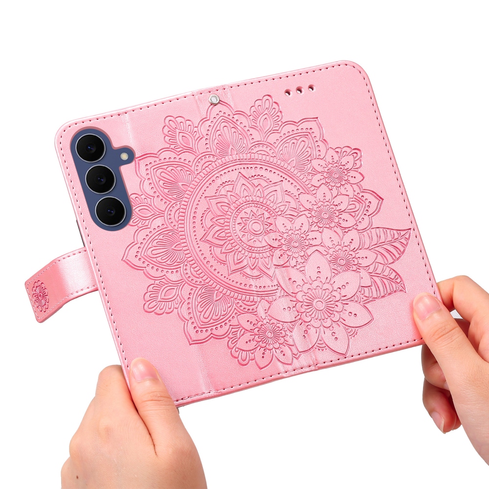 Mandala könyvformájú tok a Samsung Galaxy S26 FE-hez – rózsaszín