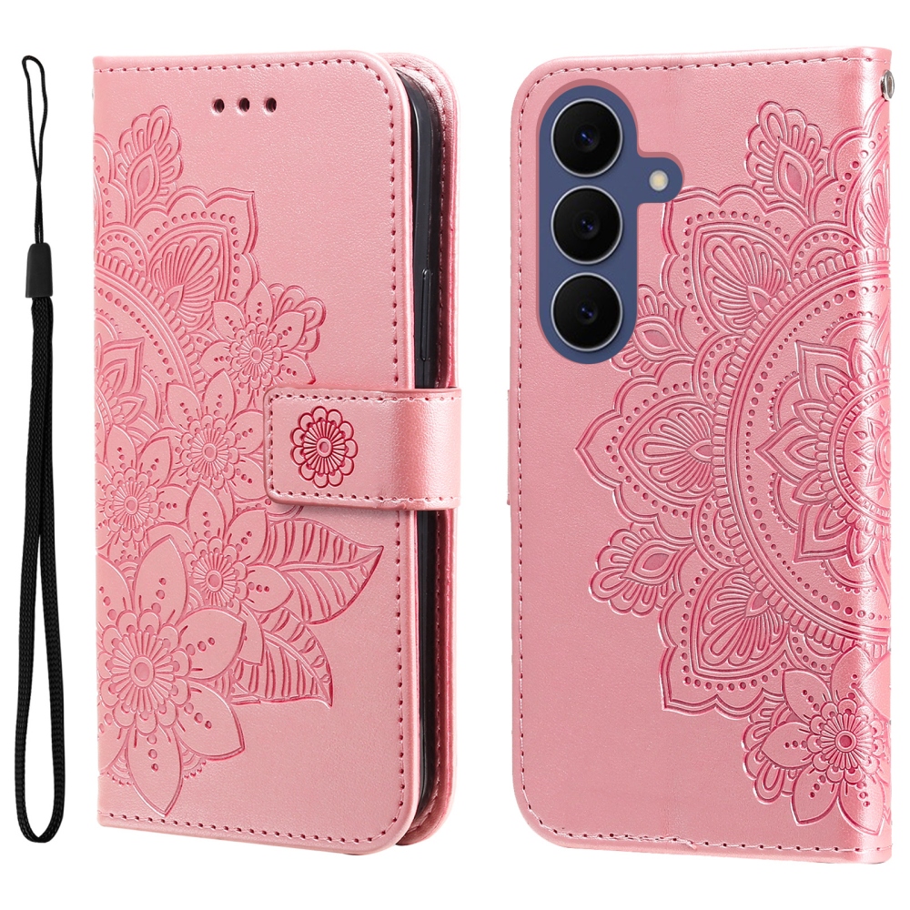 Mandala könyvformájú tok a Samsung Galaxy S26 FE-hez – rózsaszín
