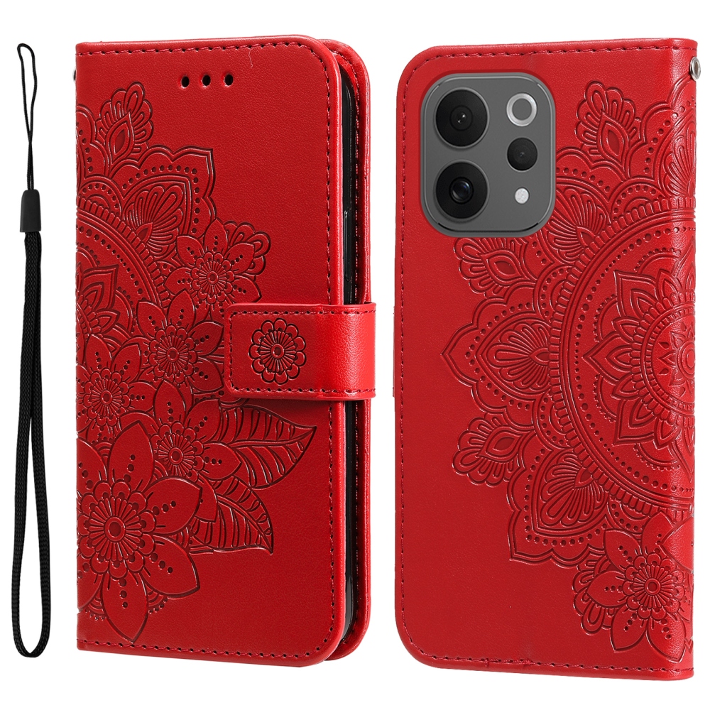 Mandala könyvtáska a Vivo V70 5G-hez - piros