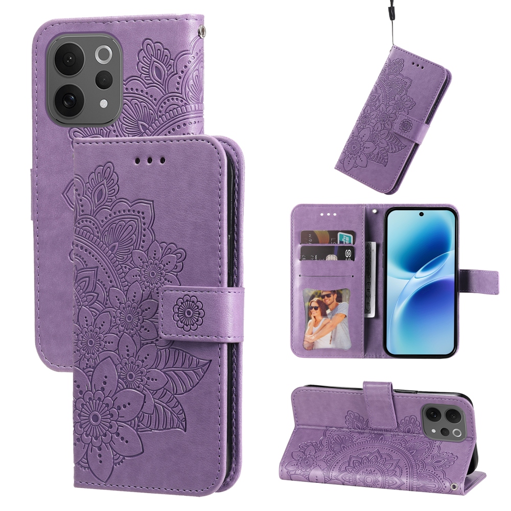 Mandala könyvtáska a Vivo V70 5G készülékhez - lila