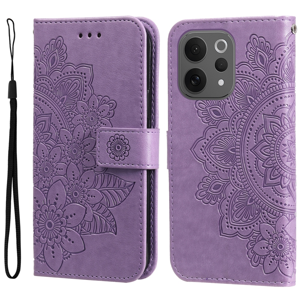 Mandala könyvtáska a Vivo V70 5G készülékhez - lila