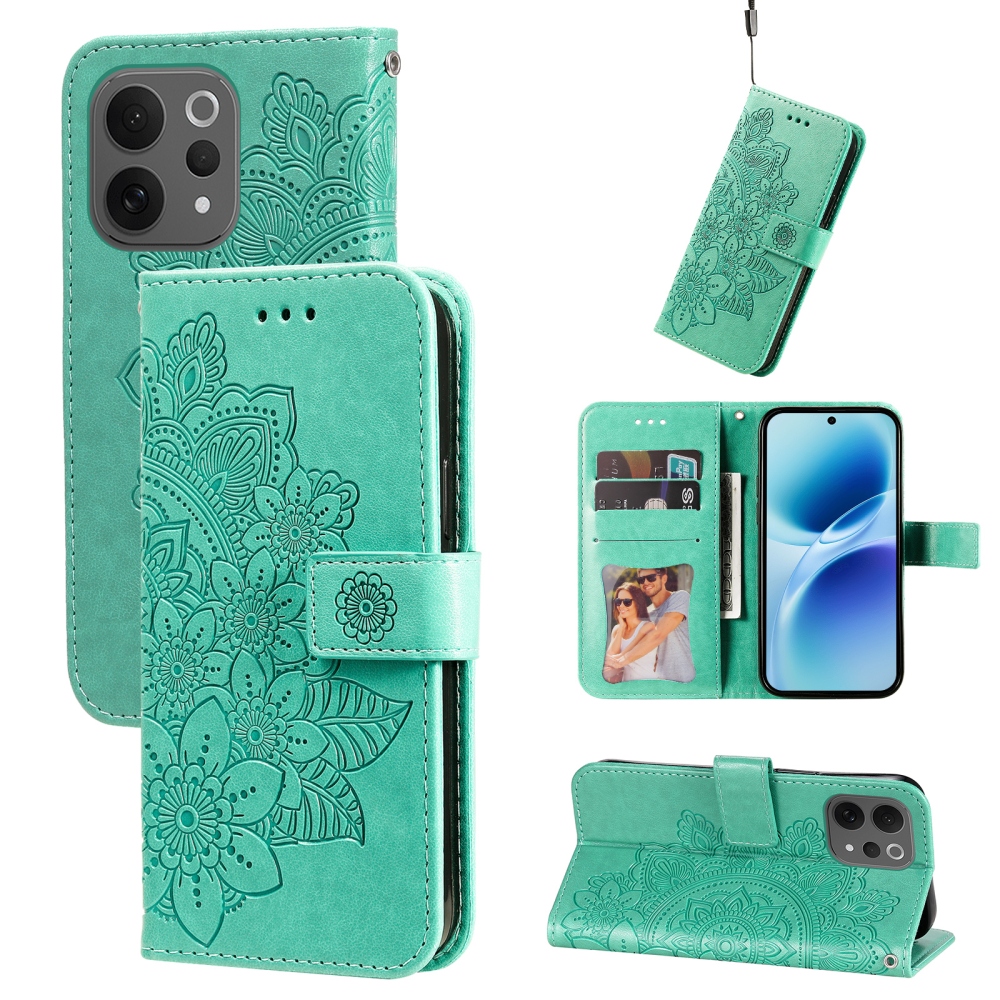 Mandala könyvtáska a Vivo V70 5G készülékhez - teáskék színű