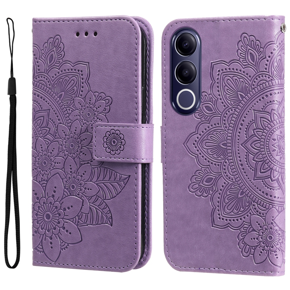 Mandala könyvtáska a Vivo V70 FE 5G készülékhez - lila