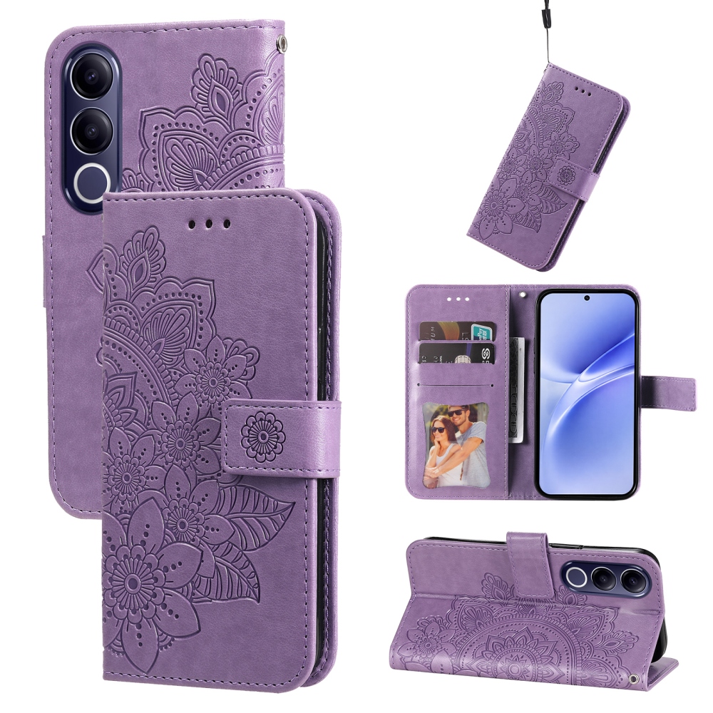 Mandala könyvtáska a Vivo V70 FE 5G készülékhez - lila