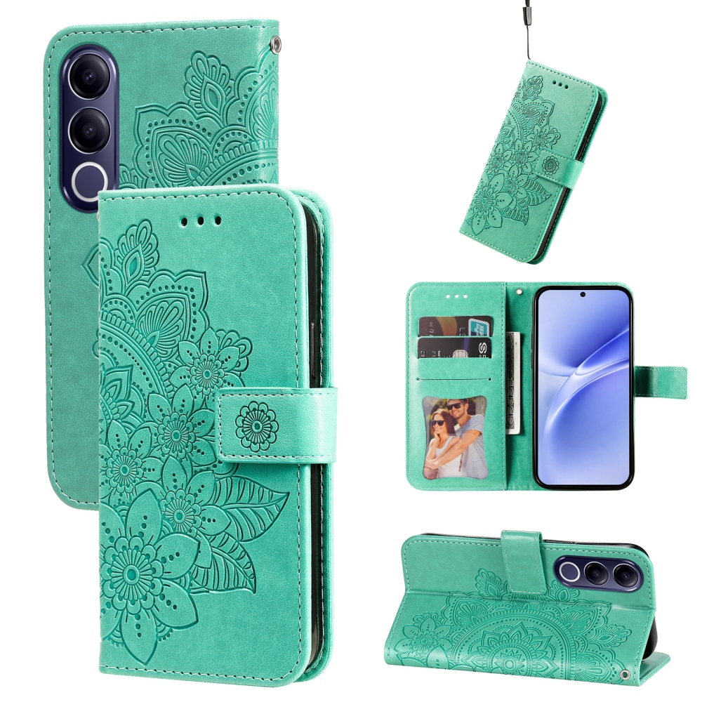 Mandala könyvtáska a Vivo V70 FE 5G készülékhez - teáskék színű