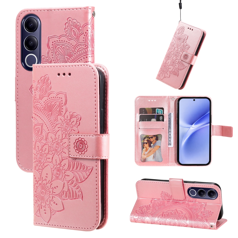 Mandala könyvtáska a Vivo V70 FE 5G készülékhez - rózsaszín