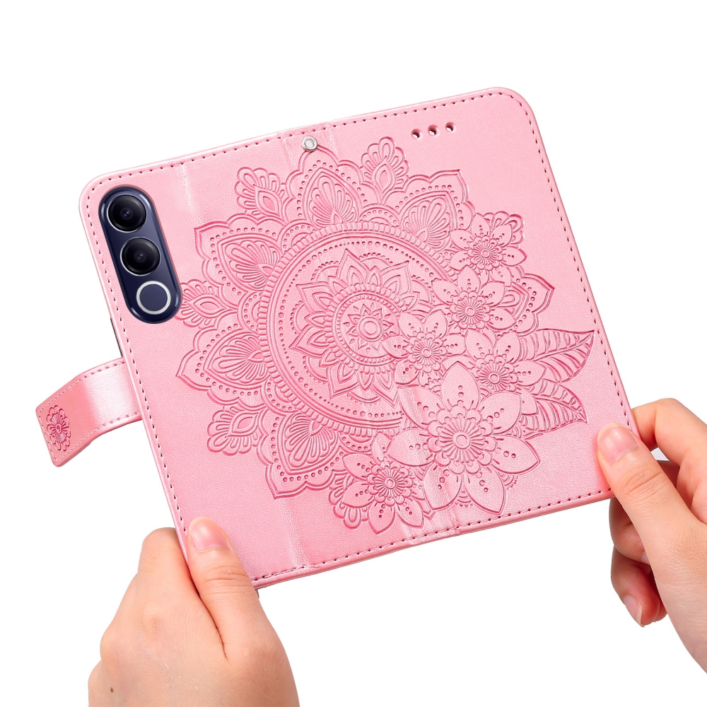 Mandala könyvtáska a Vivo V70 FE 5G készülékhez - rózsaszín