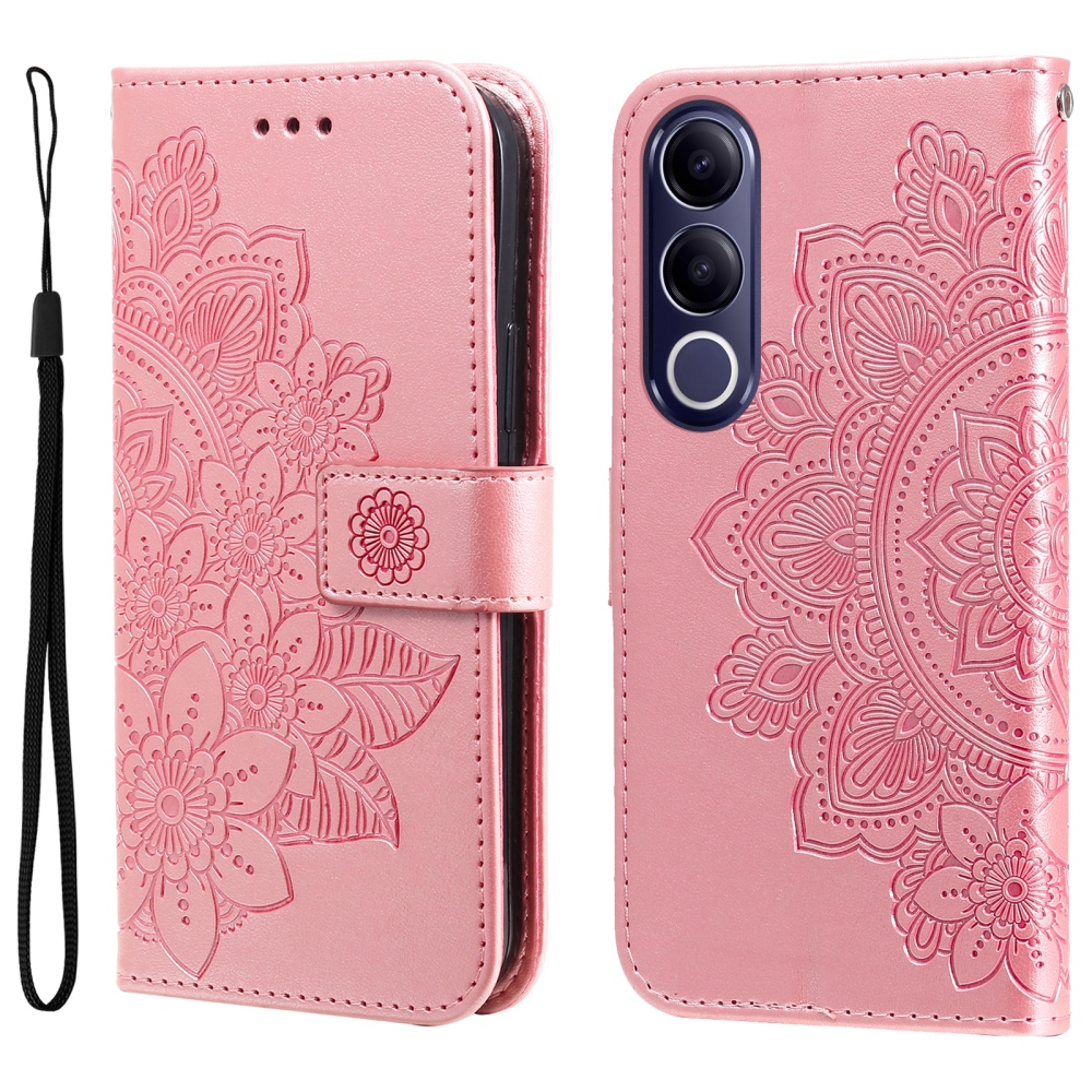 Mandala könyvtáska a Vivo V70 FE 5G készülékhez - rózsaszín